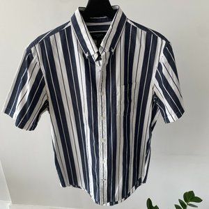 Dark Blue Striped Button Down